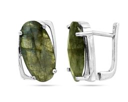 Серьги из серебра лабрадорит, Романтика