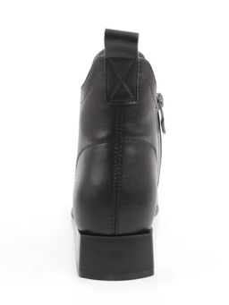 01-M43-16 BLACK Ботинки демисезонные женские (натуральная кожа)