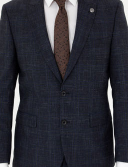 Lacivert Slim Fit Tak_m Elbise