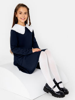 Цена за 3 пары! Колготки детские белого цвета с рисунком в виде диагональной сетки