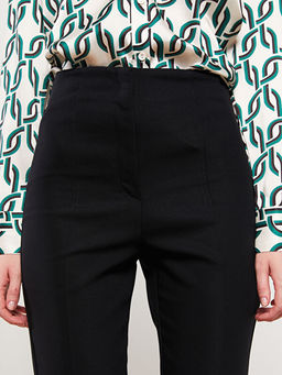 Kad?n Y?ksek Bel Standart Fit D?z Pantolon