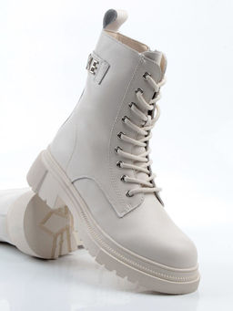 04-PAT159-2Z MILK Ботинки зимние женские (натуральная кожа, 100% шерсть)