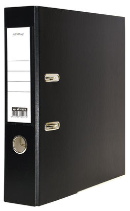 Папка-регистратор INFORMAT 75 мм одностороннее покрытие PVC, черная