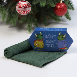 Полотенце махровое Этель Зелёные дракончики 30х30 см, 100% хл, 340 г/м2