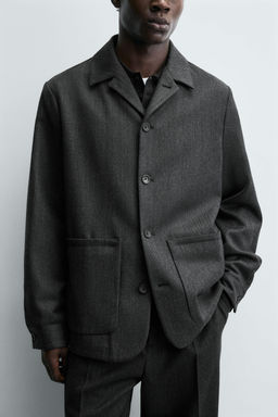 100% WOOL OVERSHIRT WITH POCKETS - Zara фото 6