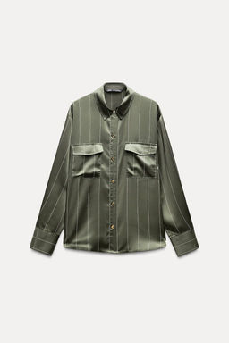 STRIPED SATIN SHIRT - Zara фото 12