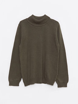 Bal?k?? Yaka Basic Uzun Kollu Erkek ?ocuk Triko Kazak