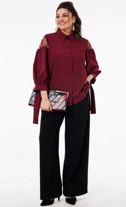Блуза ANELLI 1238 рубиновое вино фото 2