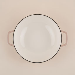 Сковорода-Вок SL Home, 3.1 л, d=31 см, h=8.5 см, с эмалированным покрытием, индукция, чугун, бежевая