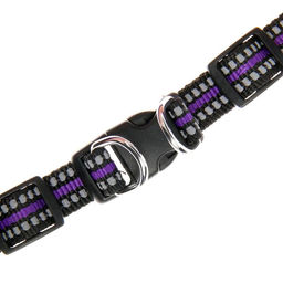 Шлейка супермягкая со светоотражающей прошивкой, обхват 48-54 см, фиолетовая - Пижон фото 3