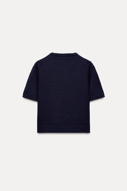BASIC PLAIN KNIT SHORT SLEEVE TOP - Zara фото 3