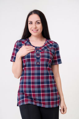 Туника женская из кулирки Наина красный макси