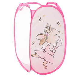Корзина для хранения игрушек «Зайка», 57 х 34 х 34 см, розовая