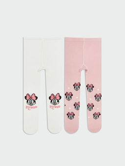 Minnie Mouse Bask?l? K?z ?ocuk K?lotlu ?orap 2li