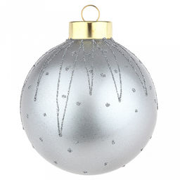 Елочная игрушка шар стеклянная д9,5см, серебро, ручная художественная роспись, подарочная упаковка (Россия) - Домашняя мода фото 2