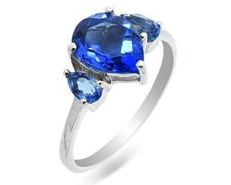 Кольцо из серебра танзанит выращ., Малика