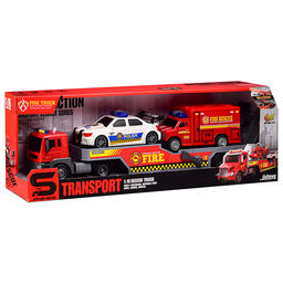 Машина "Пожарный тягач" 1:16 (свет, звук) в коробке