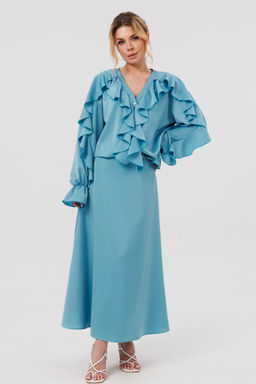 Блуза AmberA 1123 голубой  фото 6