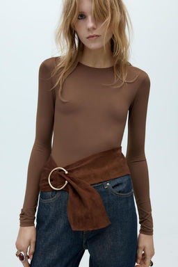 LONG SLEEVE POLYAMIDE BODYSUIT - Zara фото 7