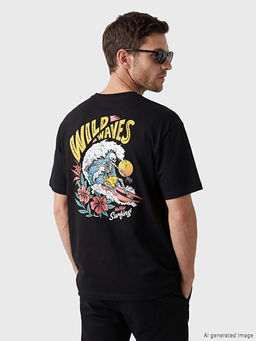 Loose Fit Bask?l? Erkek Ti??rt
