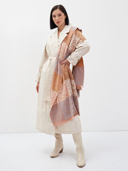 В составе шерсть и кашемир! теплый двусторонний палантин - Tantino фото 2