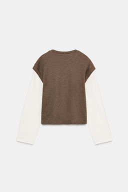 CONTRAST WAISTCOAT T-SHIRT - Zara фото 6