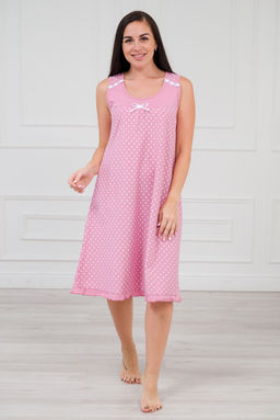 Ночная сорочка из кулирки Василиса горох на лиловом - Амадэль фото 7