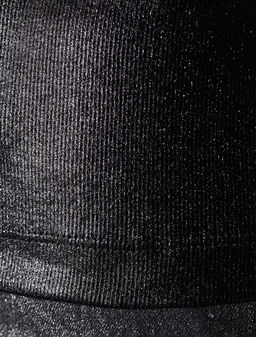 Топ с закрытым декольте из хлопка с эластаном в рубчик с матовым покрытием металлик - Vilatte фото 4