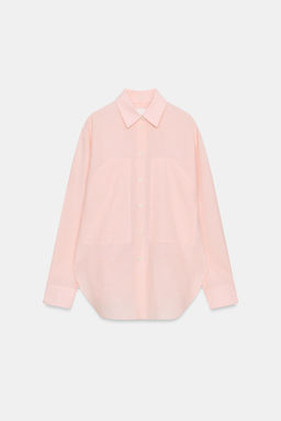 CAMISA RAYAS CUELLO DESMONTABLE ZW COLLECTION / Rosa / Blanco - Zara фото 5