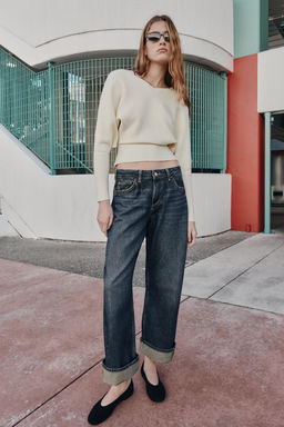 Z1975 RELAXED FIT JEANS WITH TURN-UP HEMS - Zara фото 11