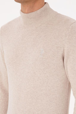 Erkek Slim Fit Yar_m Bal_k__ Yaka Ta_ Basic Kazak - U.s. polo assn фото 7