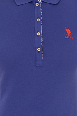 Женская синяя футболка с воротником поло Basic - U.s. polo assn фото 12