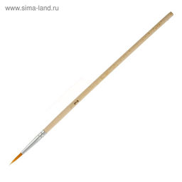 Кисти для рисования, синтетика, 10 штук: № 1, 2, 3, 4, 5, 6, 7, 8, 9, 10, круглые, деревянная ручка, международный размер