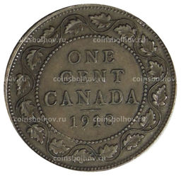 Монета 1 цент 1918 года Канада