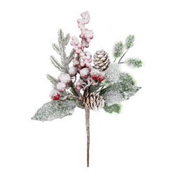 Blumentag VDF-128 Веточка хвойная с шишкой и ягодами 3 х 1 шт. 23 см 01