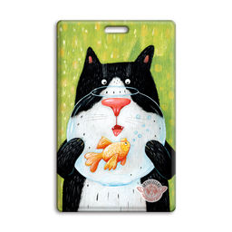 "По стенам не лазь... Когти о диван не точи... Хорошо хоть рыбок в аквариуме не пересчитывают" Обложка на проездной