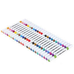 Маркер для рисования "Творчество" акриловый, на водной основе, смываемый, двойной нейлоновый наконечник: твердый и мягкий - кисточка, треугольная форма, с номером, набор 24шт, в пластмассовом кейсе с ручкой 21х16,6х3,2см (Китай)