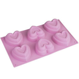 Форма для выпечки 6 ячеек силиконовая/ YH444 /уп 6/144/0.118/Сердце/30*17/0.112 - Галеонтрейд фото 4