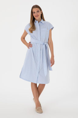 Kad_n Mavi Dokuma Elbise Sepette S_rpriz _ndirim