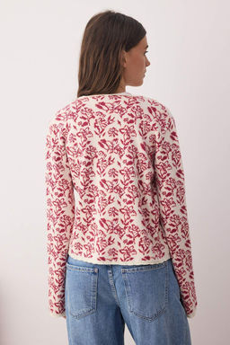 Ekru Yumusak Dokulu Kurdele/Fiyonk Baglamal? Desenli Triko H?rka TWOAW26HI00129 - Trendyolmilla фото 4