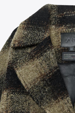 CHECK WOOL BLEND COAT ZW COLLECTION LIMITED EDITION