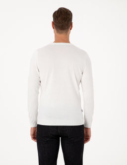 Ekru Slim Fit Bisiklet Yaka Triko Kazak - Pierre cardin фото 5