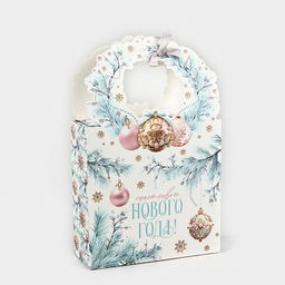 Коробка новогодняя складная Счастливого Нового года! 18 х 30 х 7 см - Дарите счастье фото 2