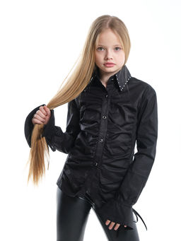 Рубашка для девочки черная 33-92531 черный