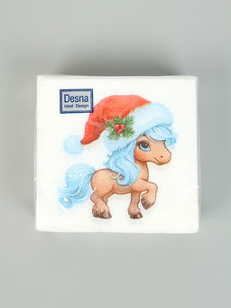 Цена за 6 шт. Салфетки бумажные однослойные Символ года, 24?24, 40 шт.