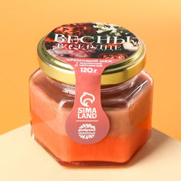 Мёд кремовый Весны в сердце с малиной и черникой, 120 г - Фабрика счастья фото 3