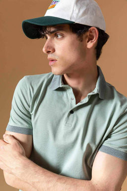 Slim Fit Dar Kesim K?sa Kollu Basic Duz Polo Tisort - Defacto фото 14