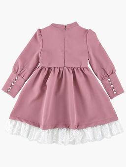 Нарядное платье с кружевной отделкой UD 6901 розовый - Mini maxi фото 9