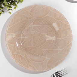 Тарелка стеклянная «Ливс», d=26 см, цвет бежевый