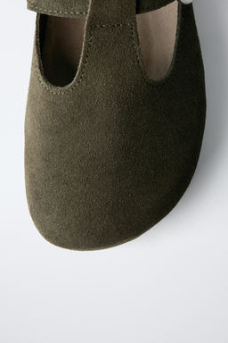 SPLIT SUEDE T-BAR CLOGS - Zara фото 5